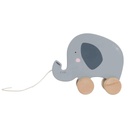 Wooden pulling figure elephant