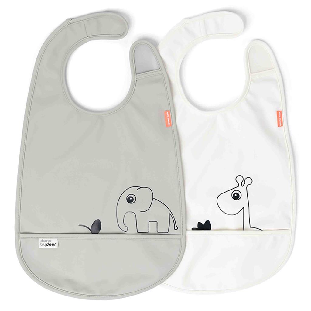 Bib (2 pieces, velcro) deer friends