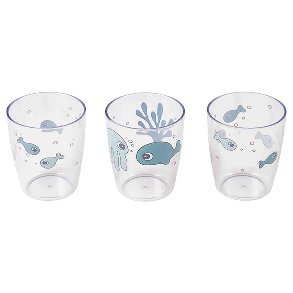 Glass (3 pieces, mini) sea friends