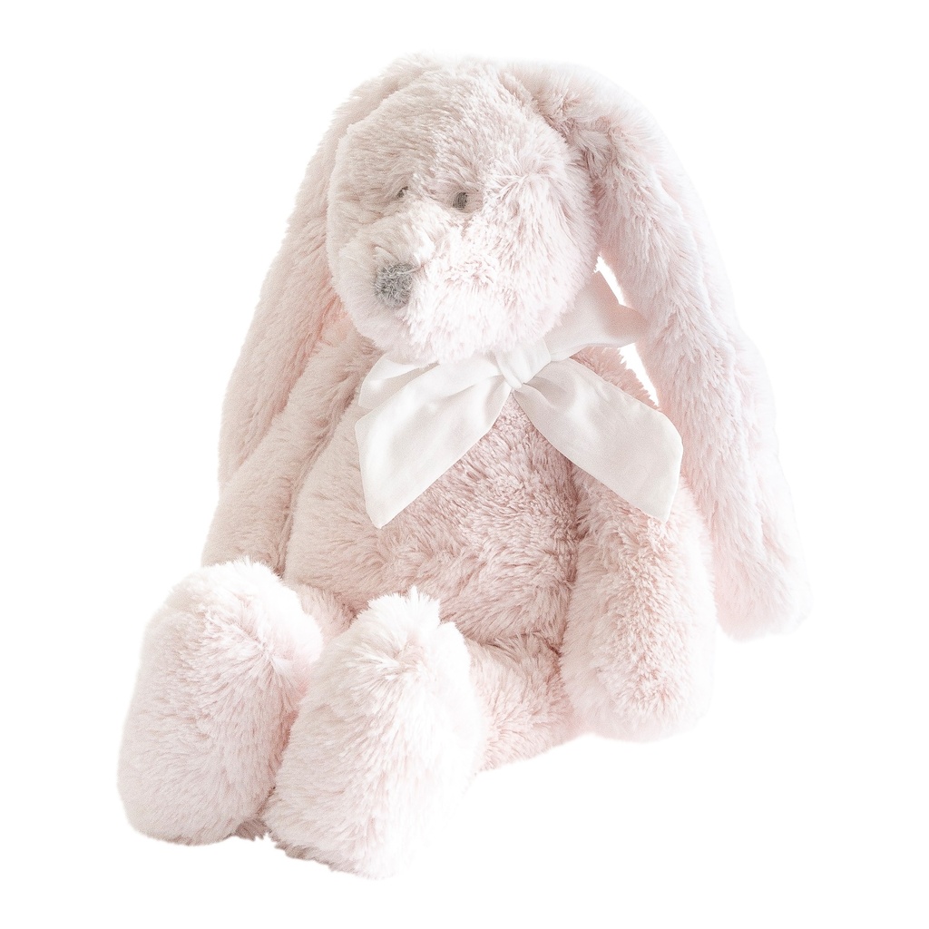 Lapin câlin Flore avec noeud blanc (18cm)