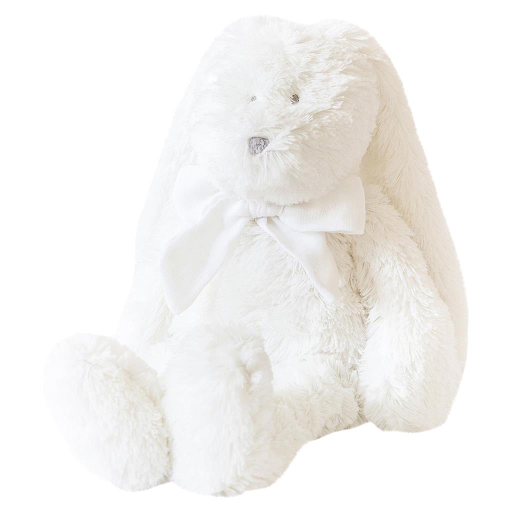 Lapin câlin Flore avec noeud blanc (18cm)