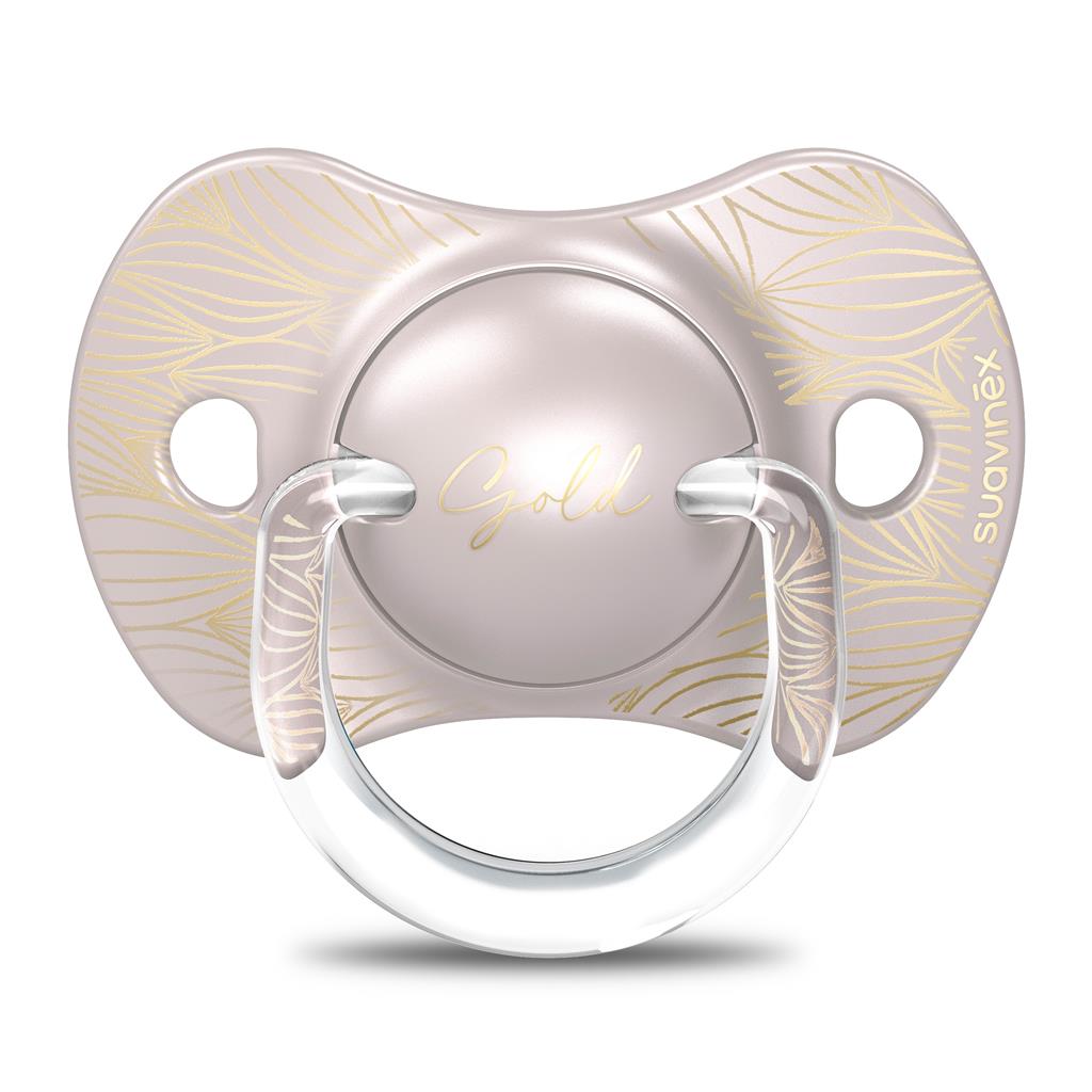 Pacifier 6-18m (sil,rever) gold