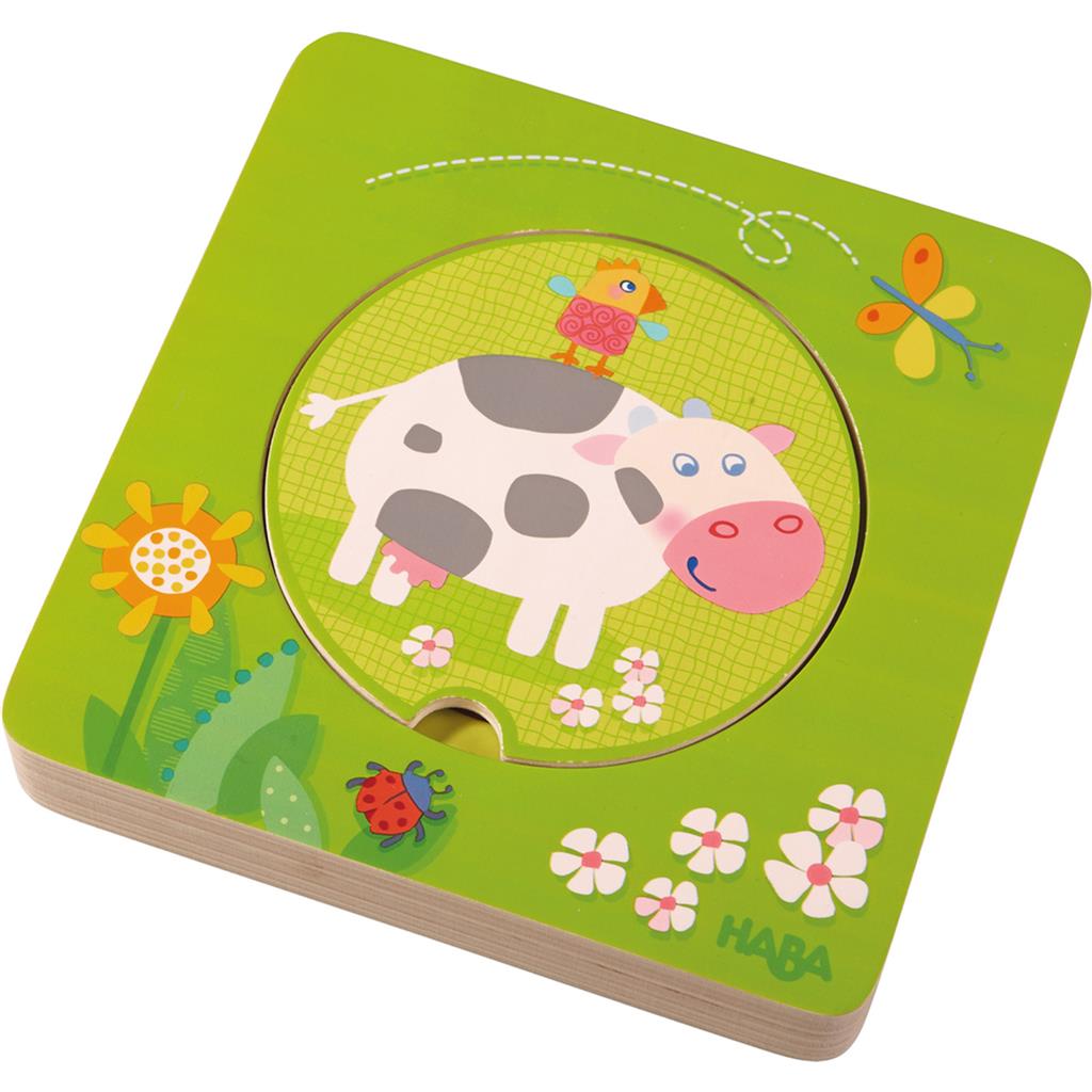 Wooden puzzle farm animals