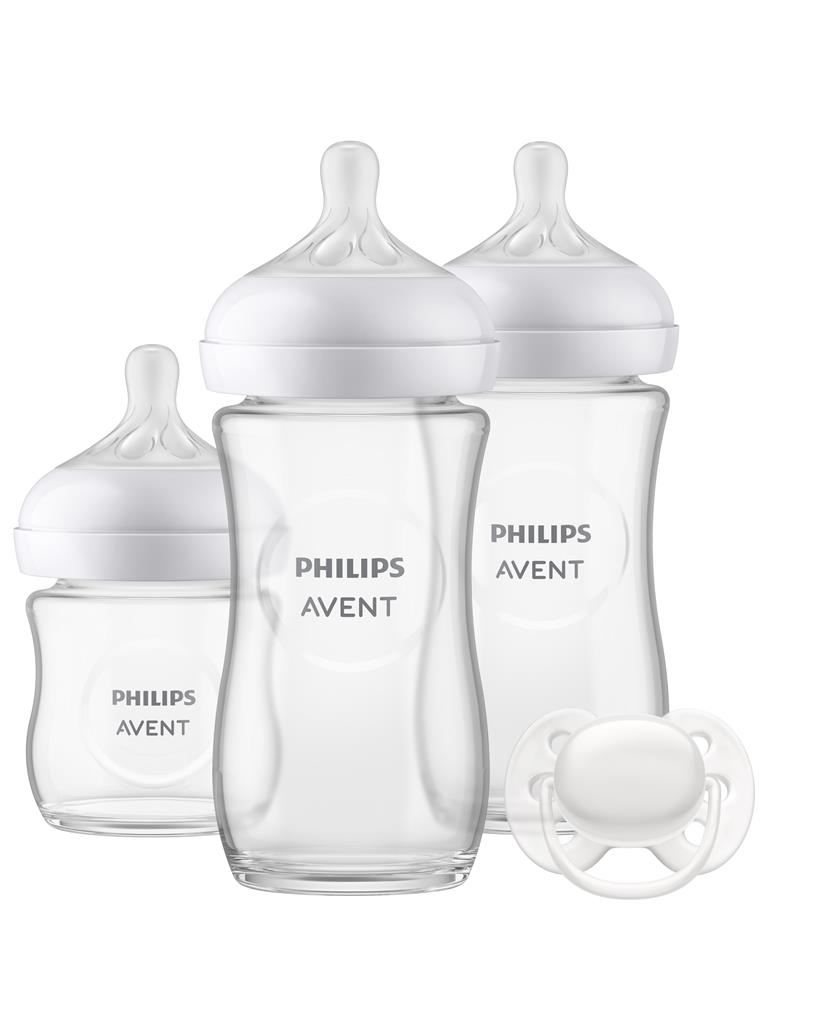 Starterset Natural 3x zuigfles glas + fopspeen