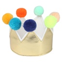 Birthday crown gold pompom