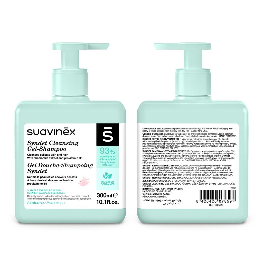 Gel nettoyant et shampooing Syndet 300ml