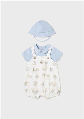 Set: babypakje, T-shirt en zonnehoed