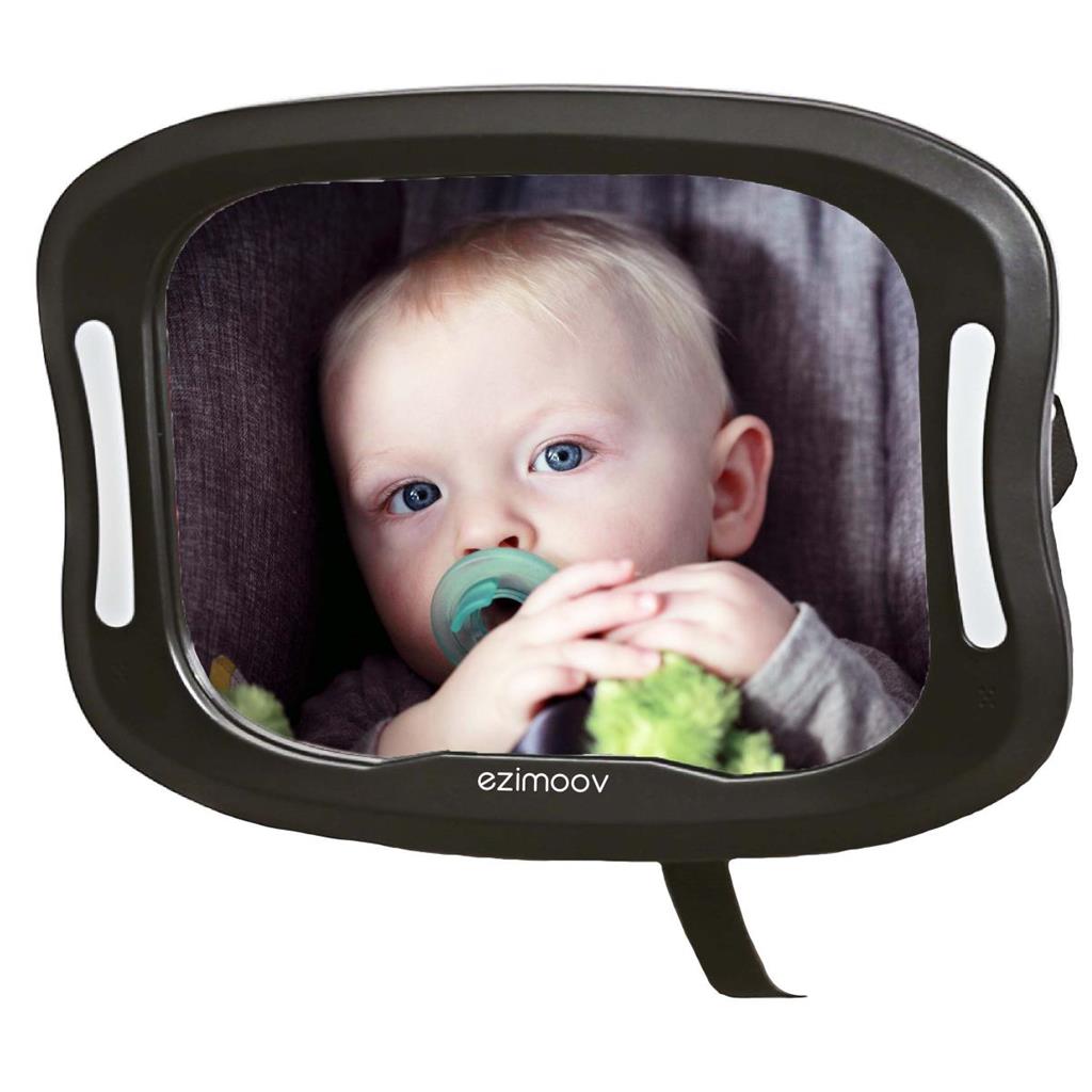 Car mirror baby with LED lighting