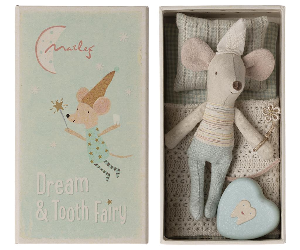 Tooth fairy mouse in matchbox 11cm