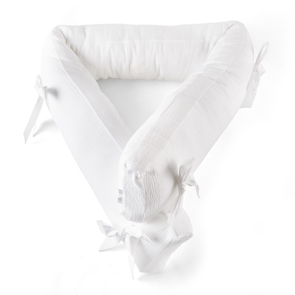 Bedbeschermer 210 cm – Gewafeld H: 23 cm Cotton White