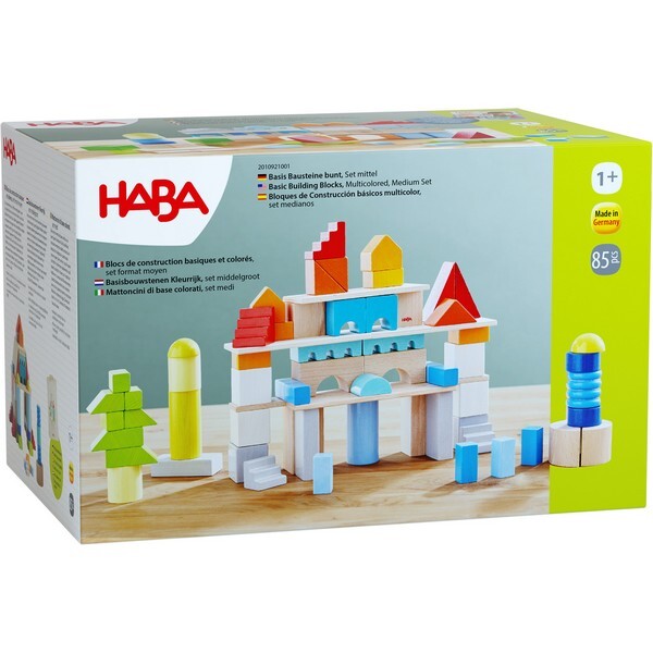 Basic building blocks Colorful, set medium size (85 parts)