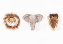 Safari box - set of 3 animal heads