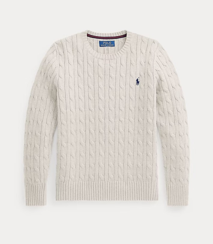 Trui kabel gebreide katoen (8j-18j)