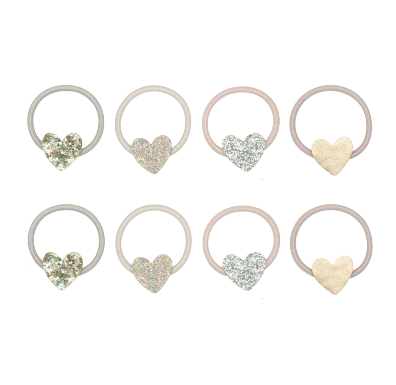 Haarelastiek hart mini (8 stuks)