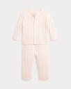 Broek en trui set met kabelpatroon (3m-18m)