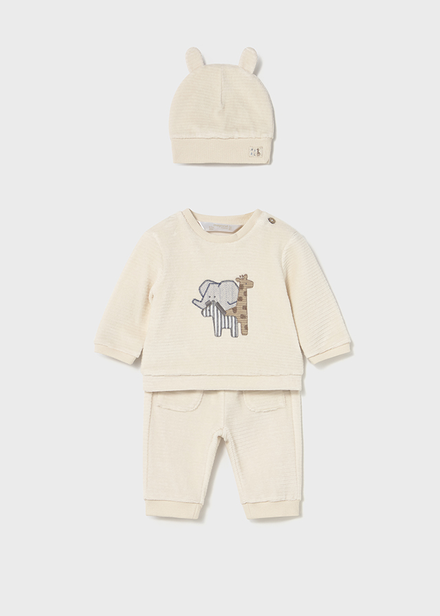 3-delige set met broek, trui en muts