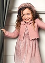 Gebreid cardigan met afneembare kraag in nepbont