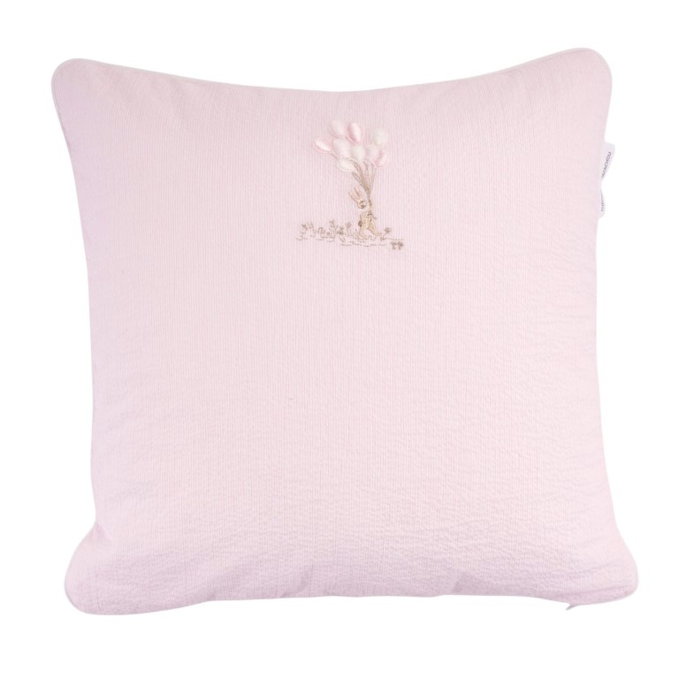 Kussen geborduurd – Lijnen Pink Garden Party