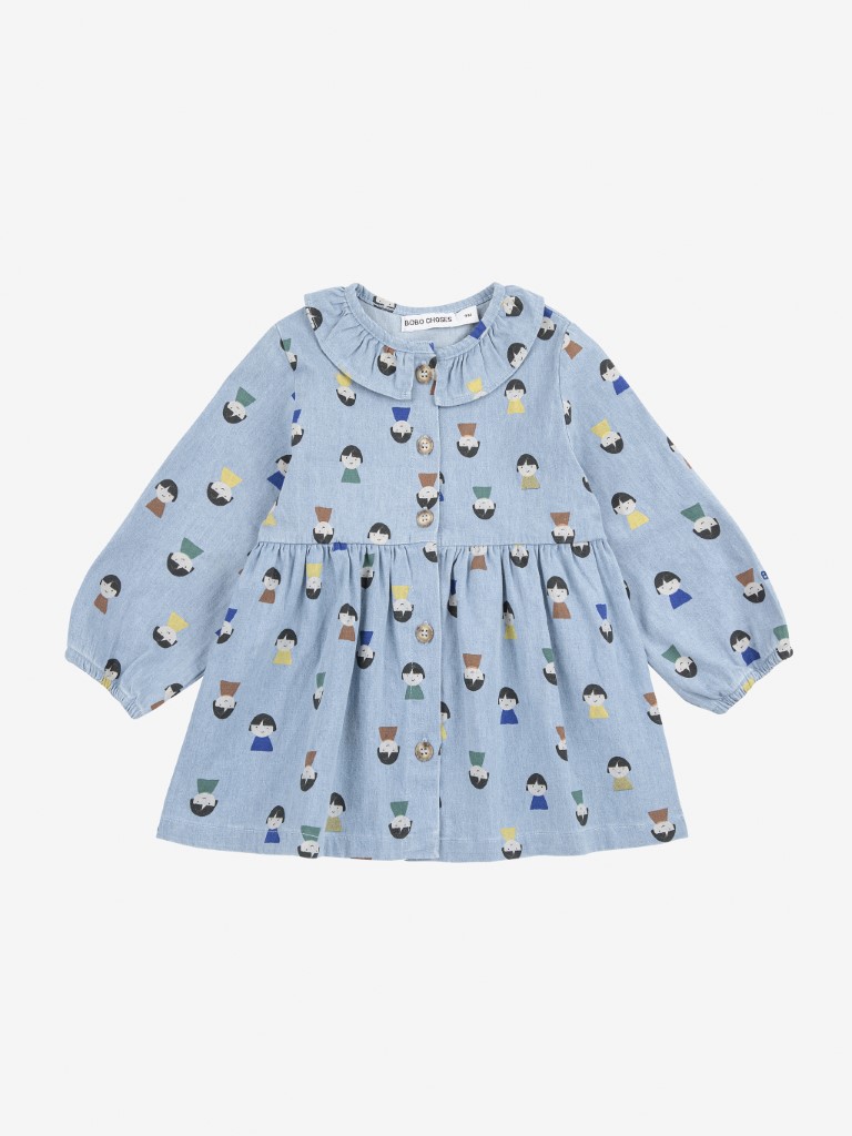 Denim jurk  game pawns all over