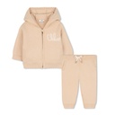 Gebreide babyset – vest met kap & broekje van biokatoen en wol