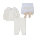 Gebreide babyset – vest & broekje van biokatoen en kasjmier