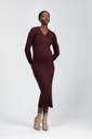 Long-sleeved maternity dress with V-neck Cara