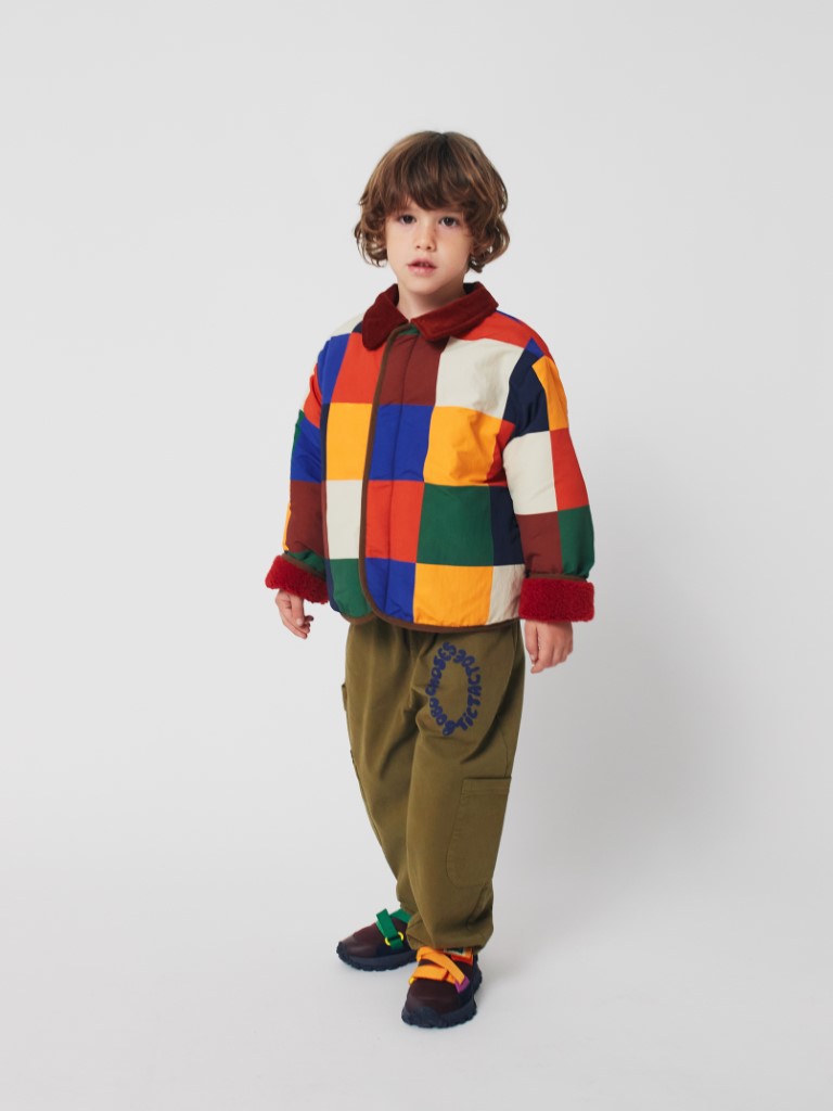 Veste Multicolore Tiles réversible en peau de mouton