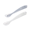 Lepels 1ste leeftijd met reisetui (2 stuks, silicone)