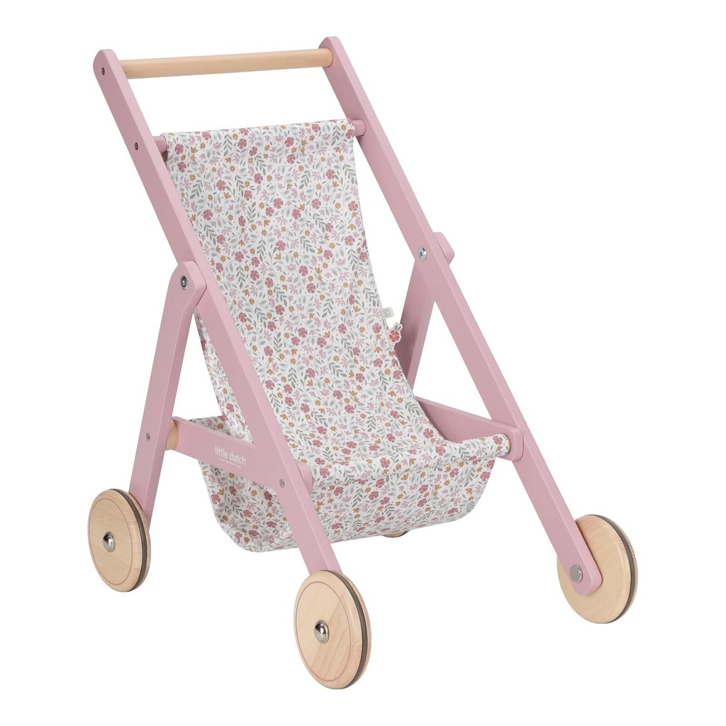 Houten poppenbuggy