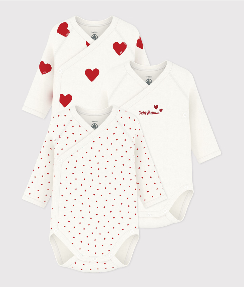 Body geboorte met lange mouwen (3 stuks)