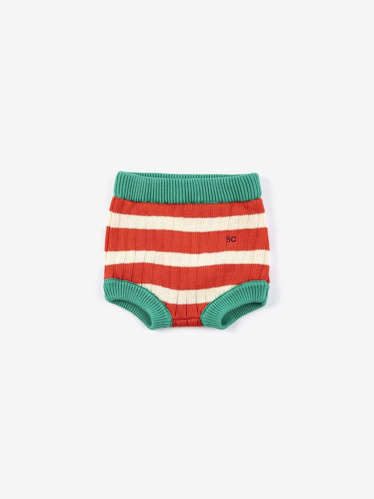 Short gebreid gestreepte culotte