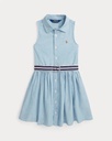 Jurk met riem mouwloos - chambray katoen (2j-6j)