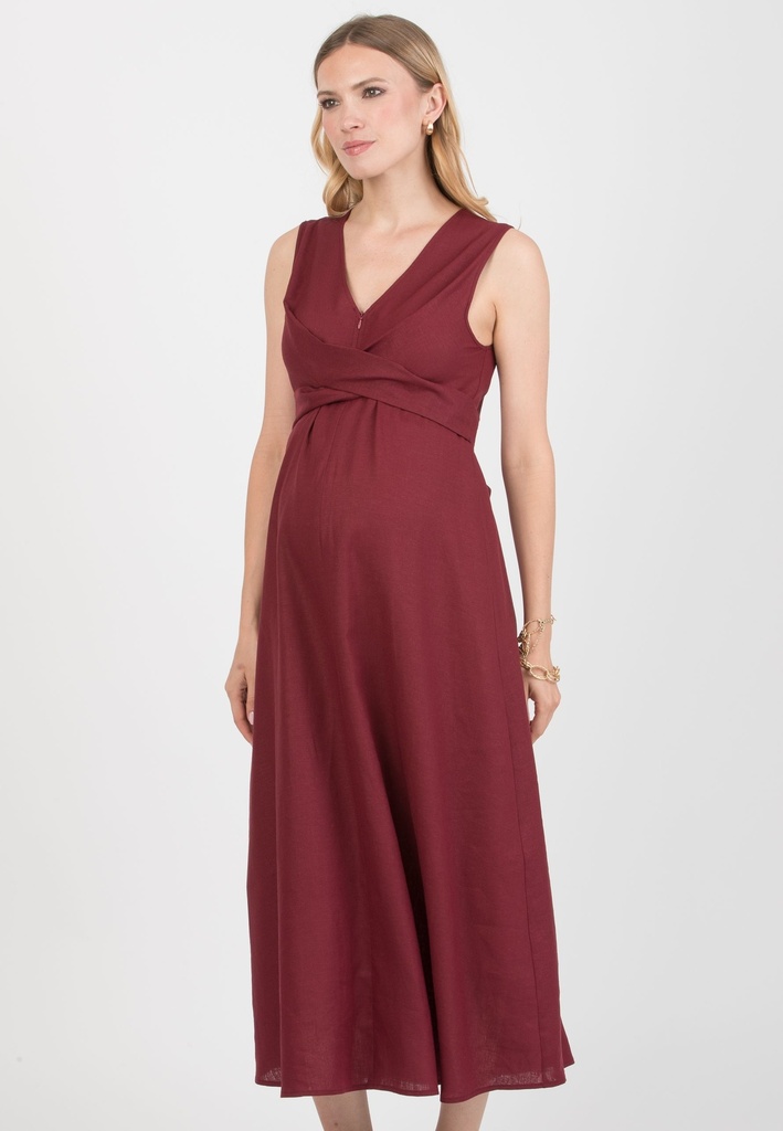 Zwangerschaps- en voedingsjurk Annalisa - linnen