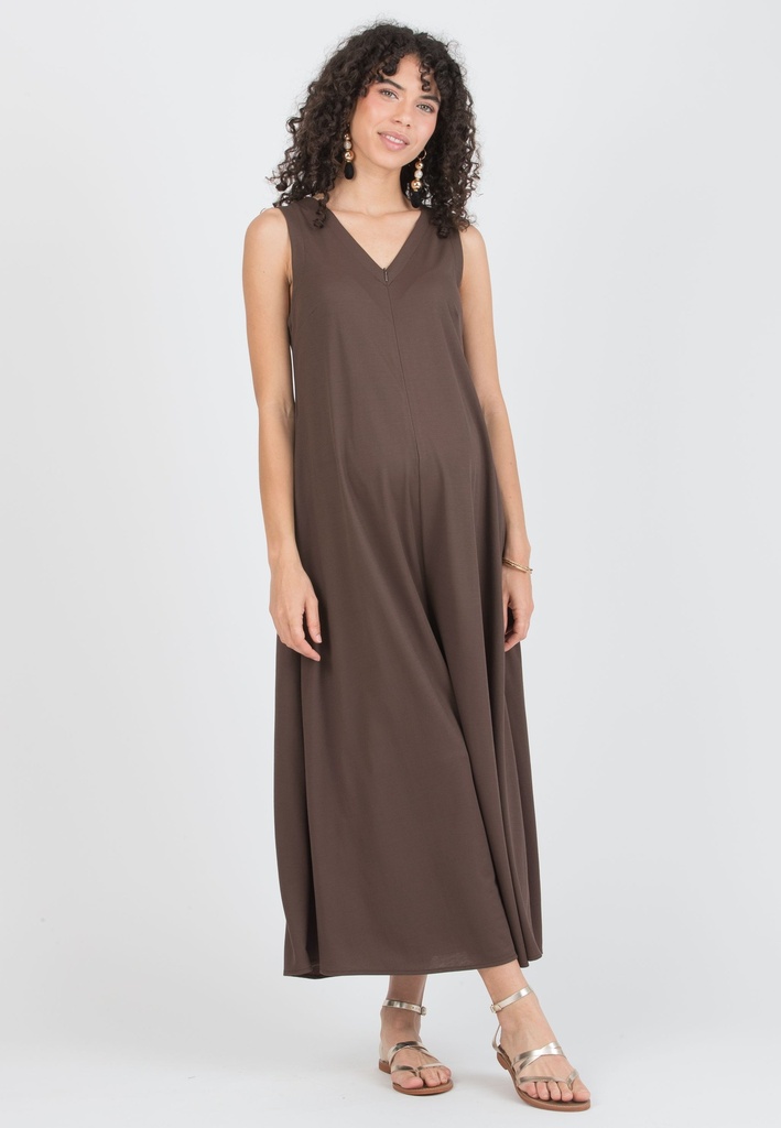 Zwangerschaps- en voedingsjumpsuit Miranda - flared in viscose jersey