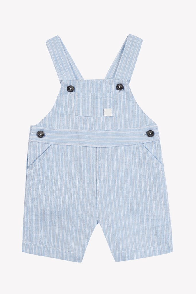 Short dungarees with fine stripes and breast pocket Bord de mer