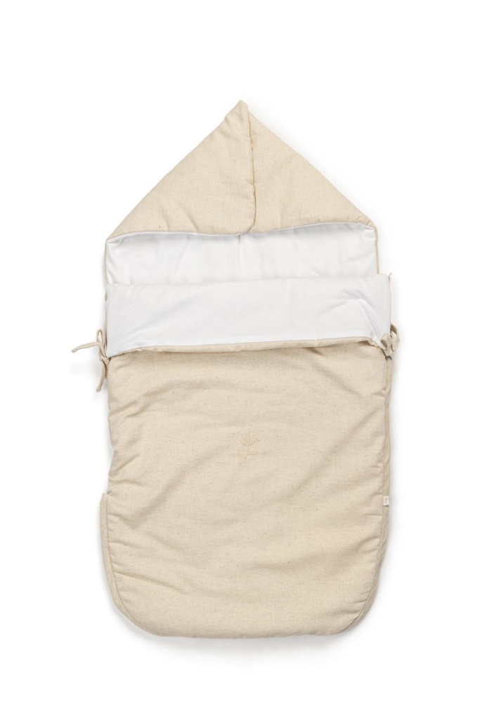 Voetenzak autostoel groep0+ linnen collectie