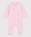 Pyjama in effen velours met kraag