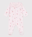 Pyjamas in cotton with floral collar
