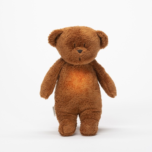 Knuffel beer organic met licht en geluid caramel 
