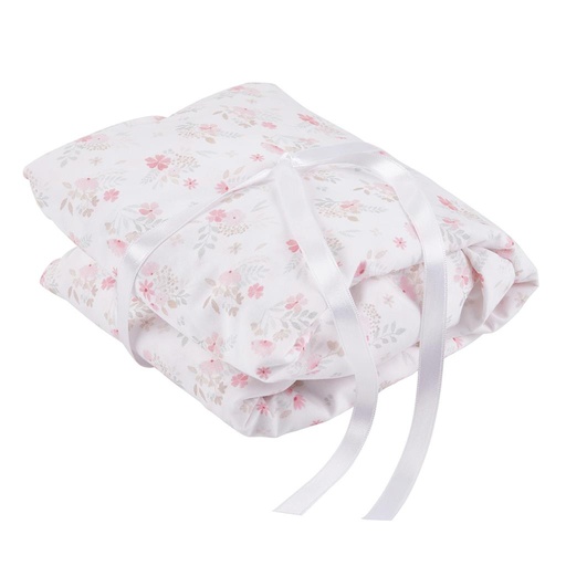 Hoeslaken bed pink flowers 70X140