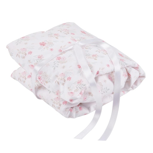 Fitted bed sheet pink flowers