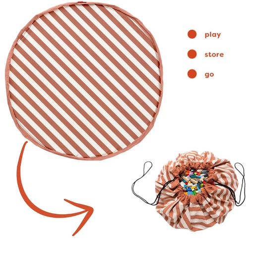 Opbergzak en speelmat Noomad Original stripes brown 