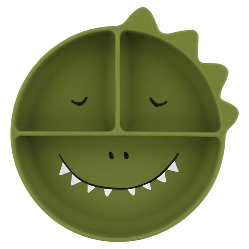 Plaque en silicone avec compartiments et ventouse mr dino 