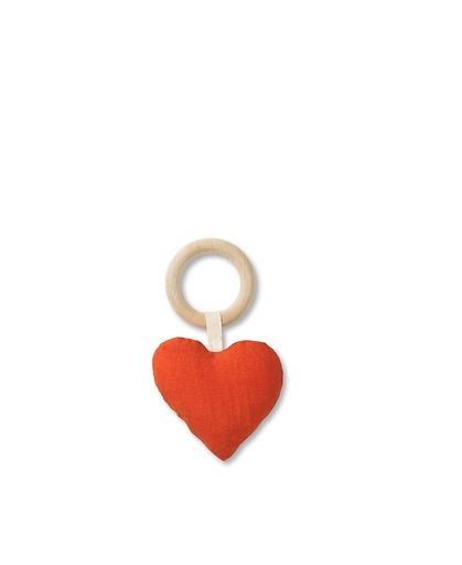 Rattle teething ring Heart 