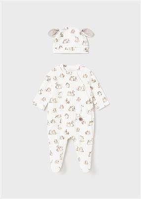 Set baby suit and hat 21-Natural