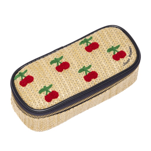 Pencil box Raffia Cherry