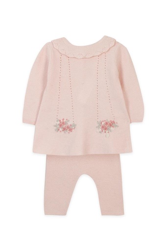 Ensemble pull + pantalon rose pâle