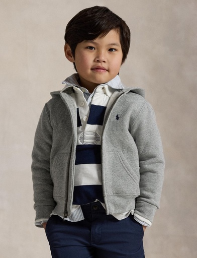 Hoodie met rits dark sport heather 