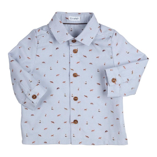 Shirt Denzil light blue - camel