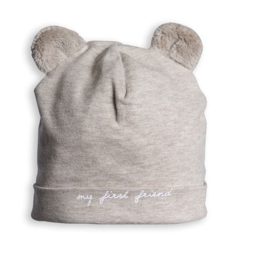 Hat teddy bear white-beige